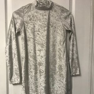 grey turtle neck dress